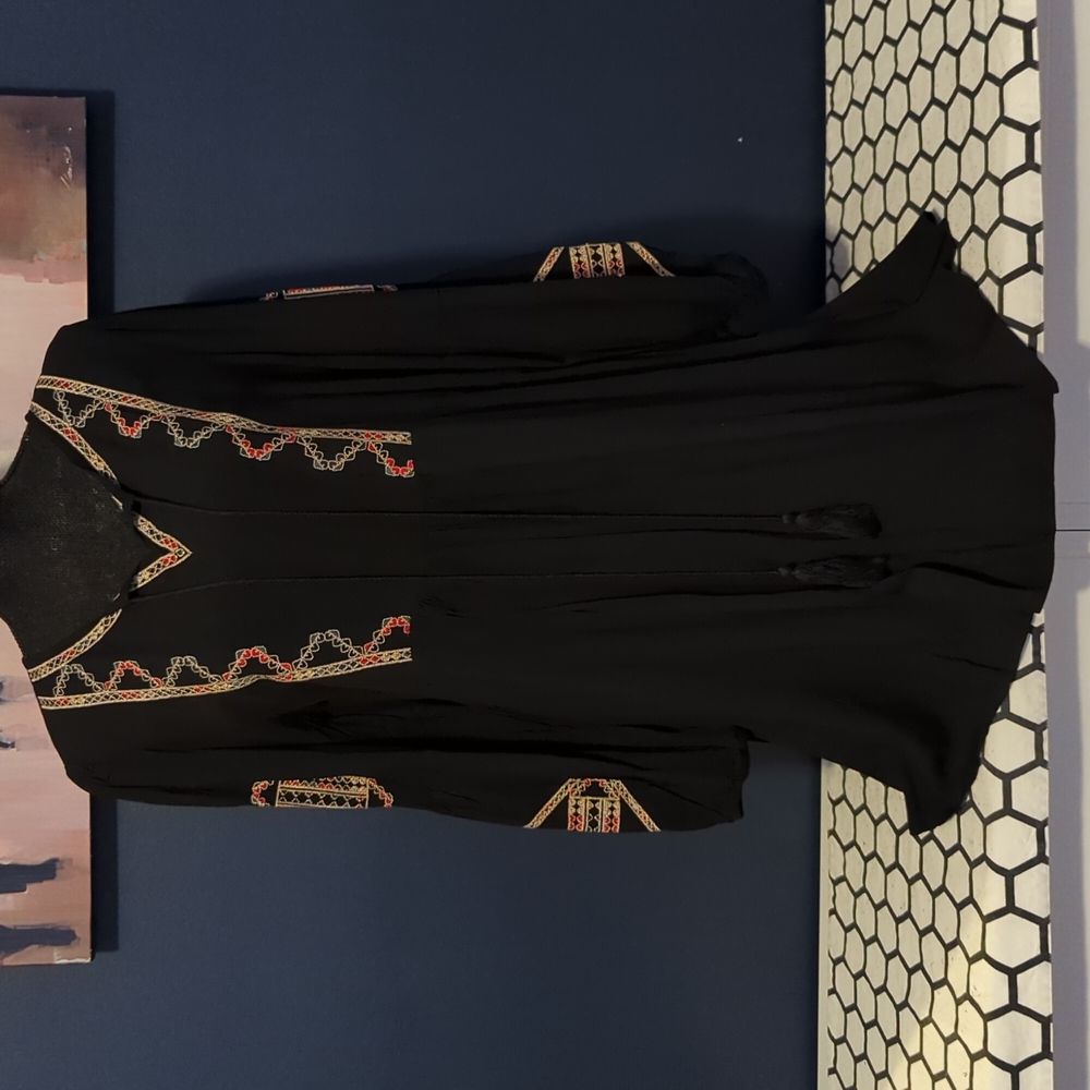 Embroidered Shift Dress...
